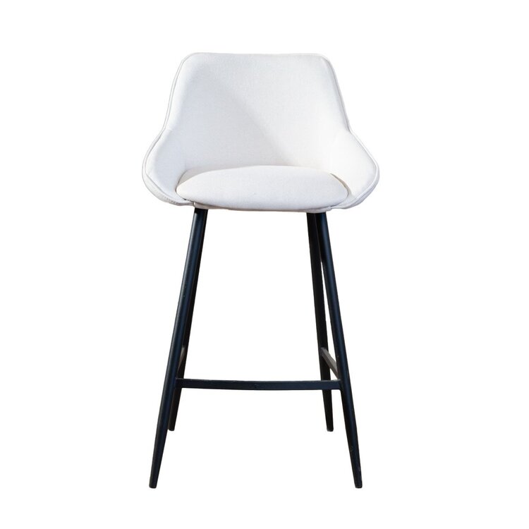 Tabouret de bar scandinave Lova en tissu recyclé beige 68 cm