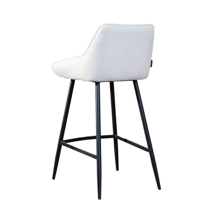 Tabouret de bar scandinave Lova en tissu recyclé beige 68 cm