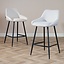 Tabouret de bar scandinave Lova en tissu recyclé gris 68 cm