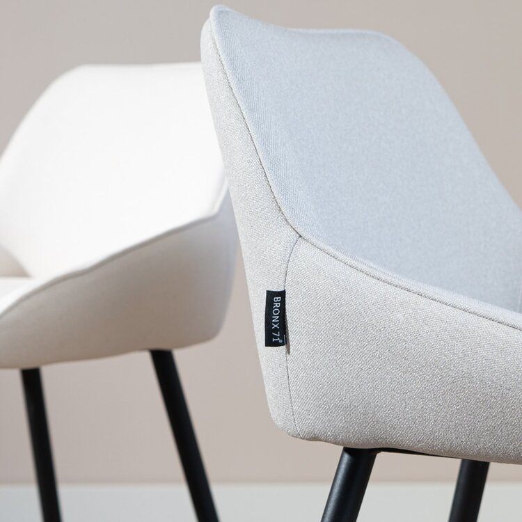 Tabouret de bar scandinave Lova en tissu recyclé gris 68 cm