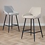 Tabouret de bar scandinave Lova en tissu recyclé taupe 68 cm