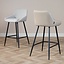 Tabouret de bar scandinave Lova en tissu recyclé taupe 68 cm