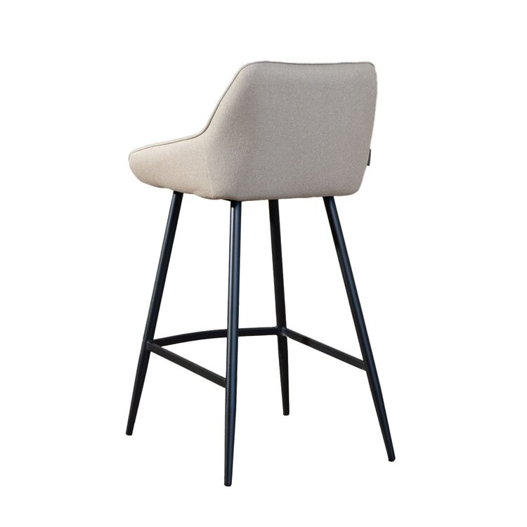 Tabouret de bar scandinave Lova en tissu recyclé taupe 68 cm