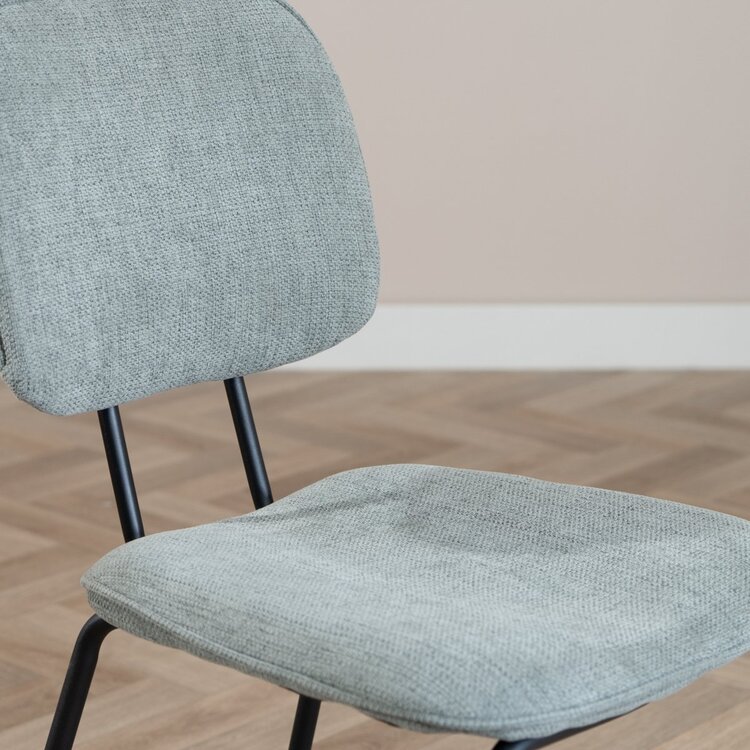 Chaise de salle à manger scandinave Ivar en tissu recyclé vert