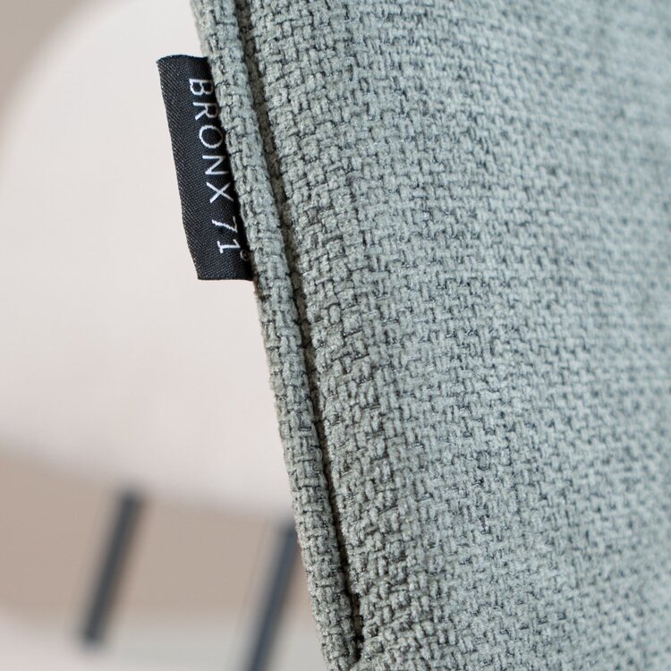 Chaise de salle à manger scandinave Ivar en tissu recyclé vert