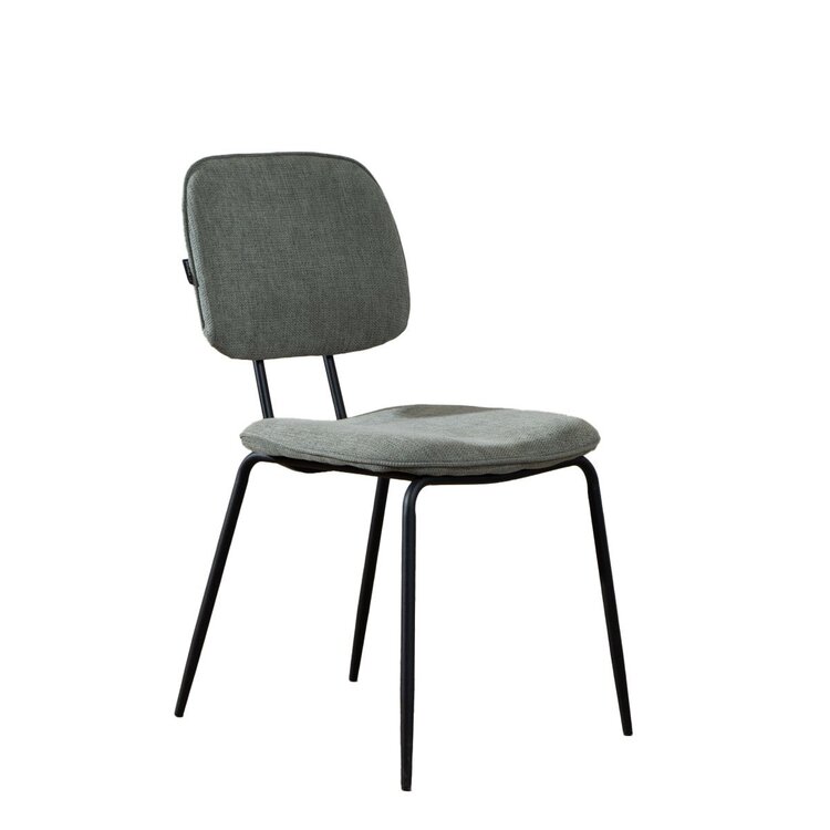 Chaise de salle à manger scandinave Ivar en tissu recyclé vert