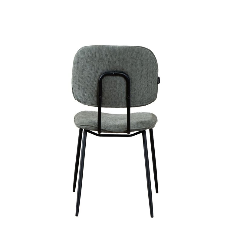 Chaise de salle à manger scandinave Ivar en tissu recyclé vert