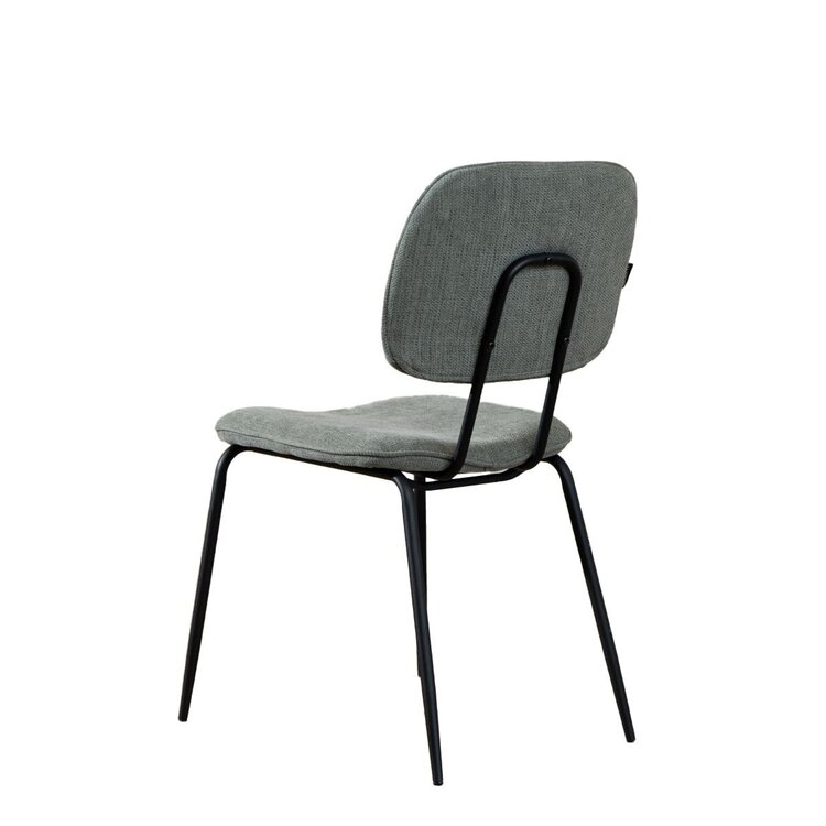 Chaise de salle à manger scandinave Ivar en tissu recyclé vert