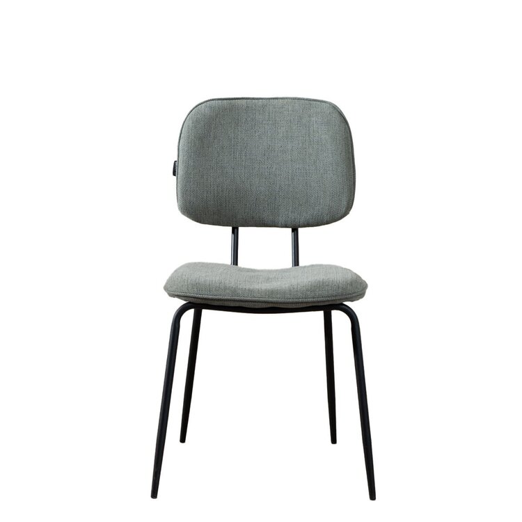 Chaise de salle à manger scandinave Ivar en tissu recyclé vert