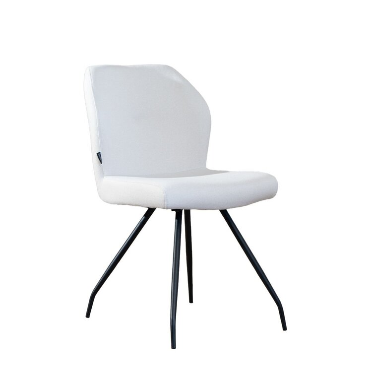 Chaise de salle à manger scandinave Fenris en tissu recyclé beige