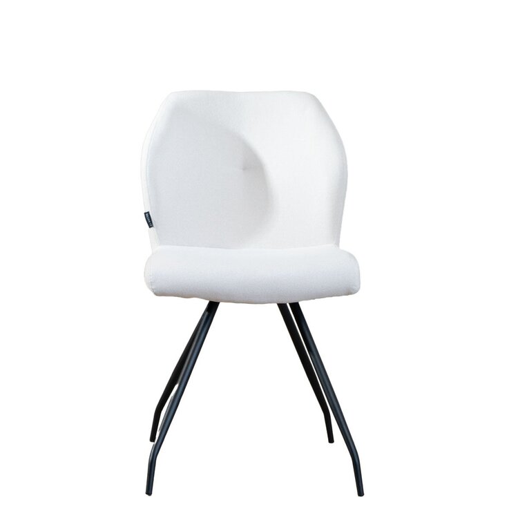 Chaise de salle à manger scandinave Fenris en tissu recyclé beige