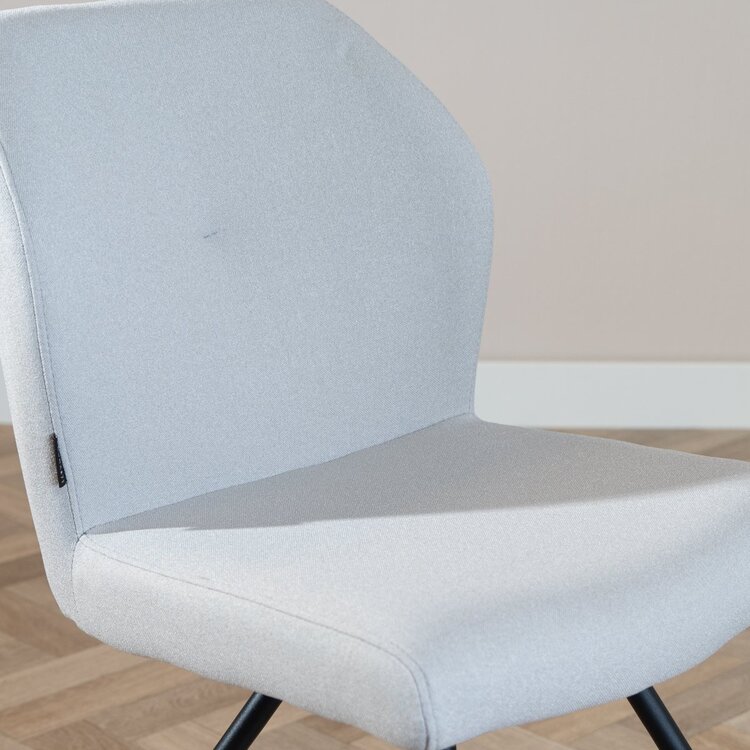 Chaise de salle à manger scandinave Fenris en tissu recyclé gris
