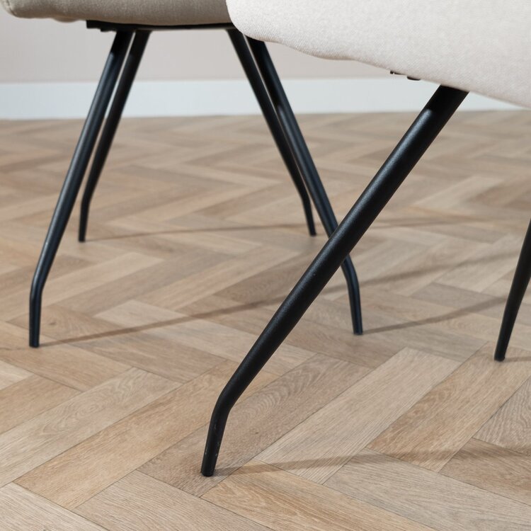 Chaise de salle à manger scandinave Fenris en tissu recyclé gris