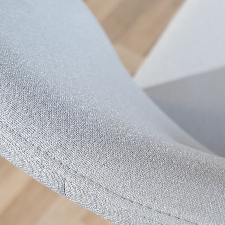 Chaise de salle à manger scandinave Fenris en tissu recyclé gris