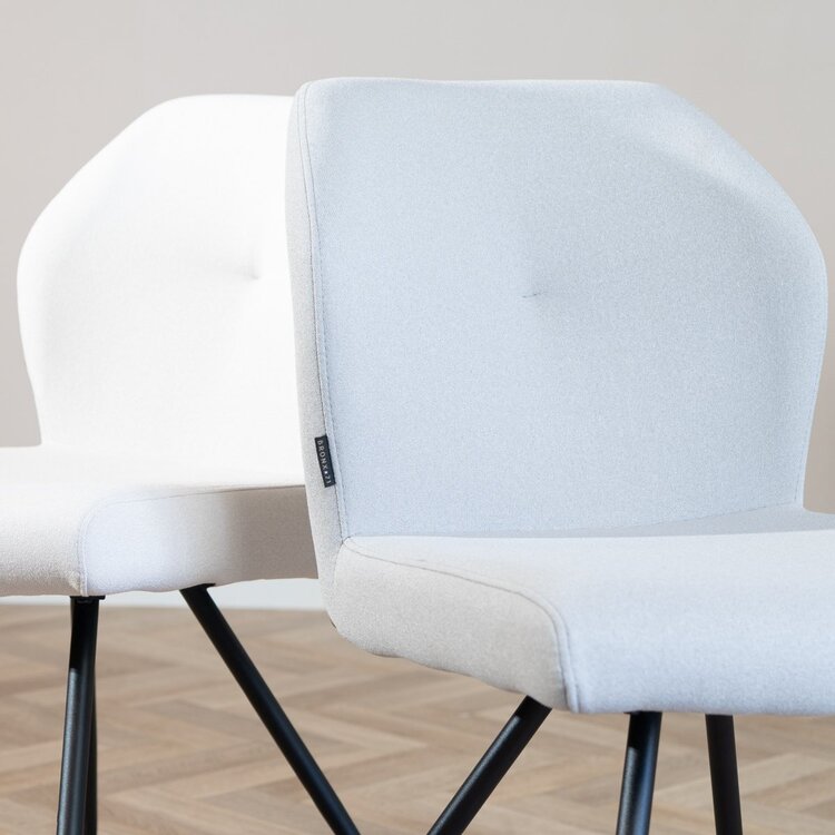 Chaise de salle à manger scandinave Fenris en tissu recyclé gris