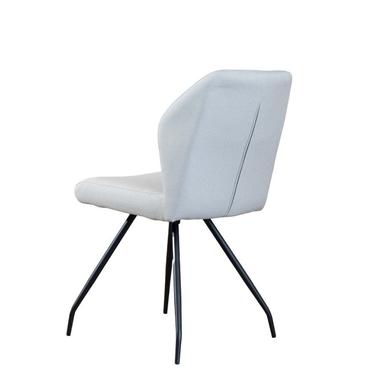 Chaise de salle à manger scandinave Fenris en tissu recyclé gris