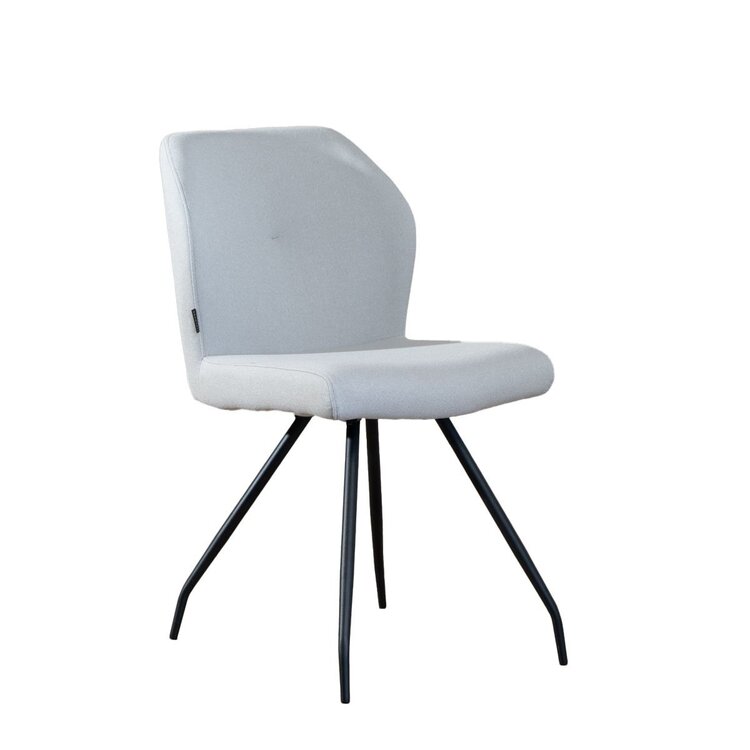 Chaise de salle à manger scandinave Fenris en tissu recyclé gris