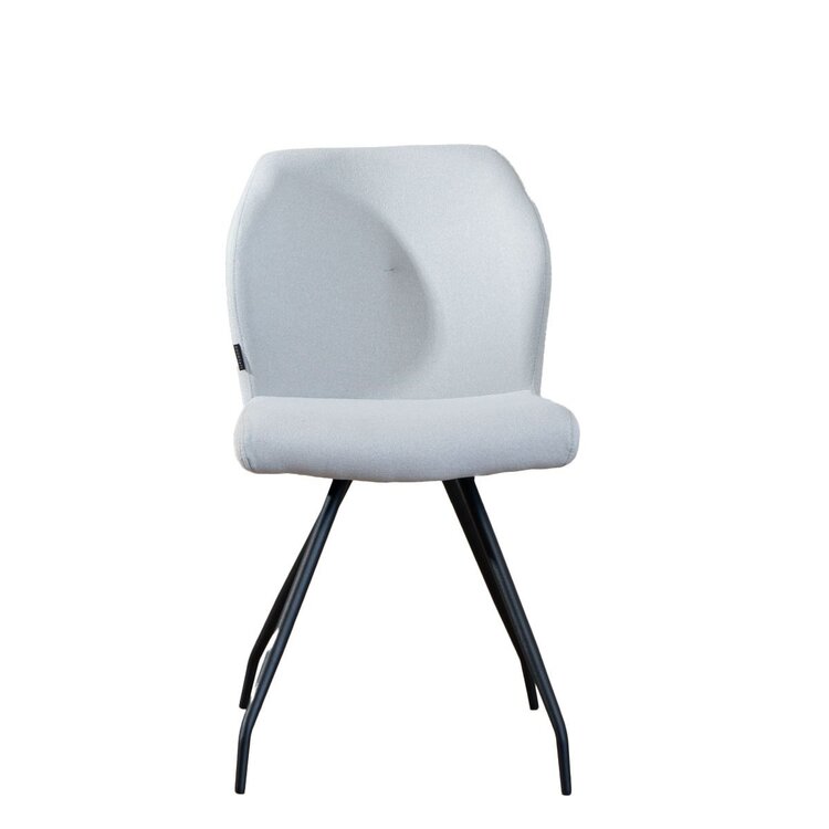 Chaise de salle à manger scandinave Fenris en tissu recyclé gris