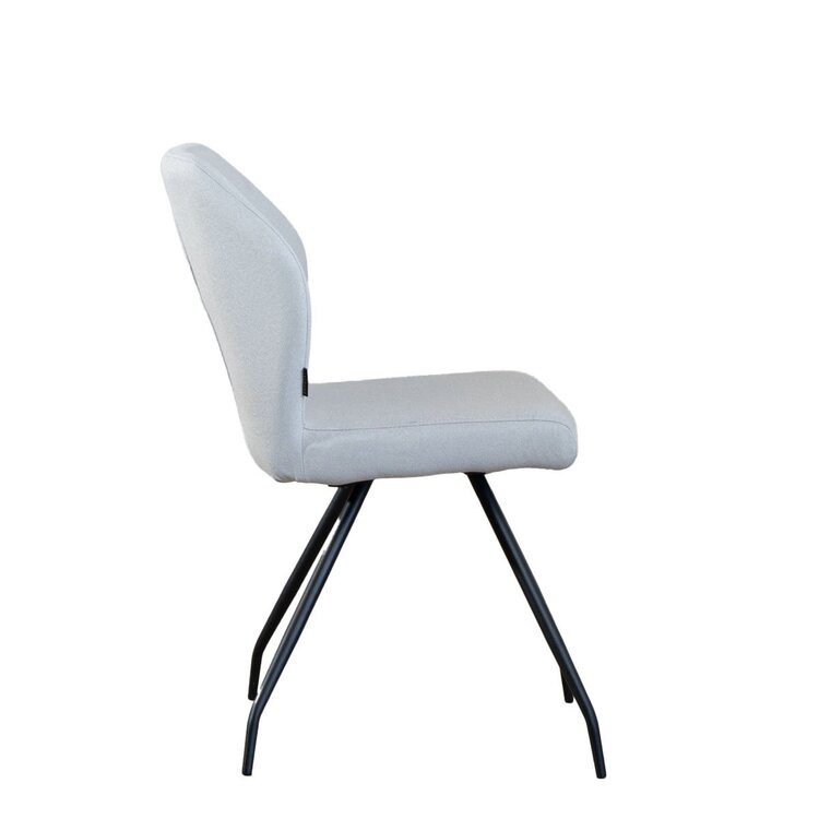 Chaise de salle à manger scandinave Fenris en tissu recyclé gris