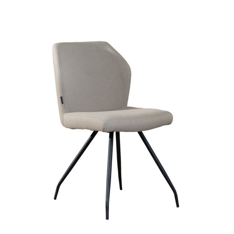 Chaise de salle à manger scandinave Fenris en tissu recyclé taupe