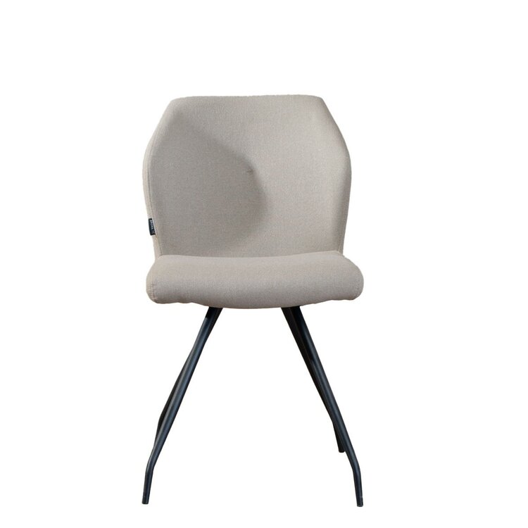 Chaise de salle à manger scandinave Fenris en tissu recyclé taupe