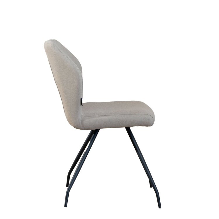 Chaise de salle à manger scandinave Fenris en tissu recyclé taupe