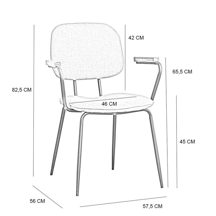 Chaise de salle à manger scandinave Oskar taupe en tissu recyclé