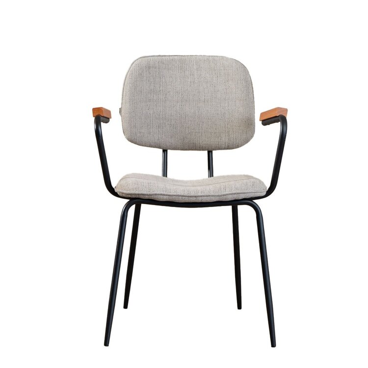 Chaise de salle à manger scandinave Oskar taupe en tissu recyclé