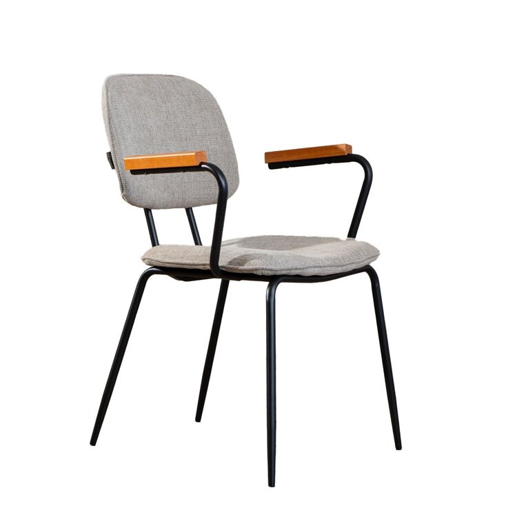 Chaise de salle à manger scandinave Oskar taupe en tissu recyclé