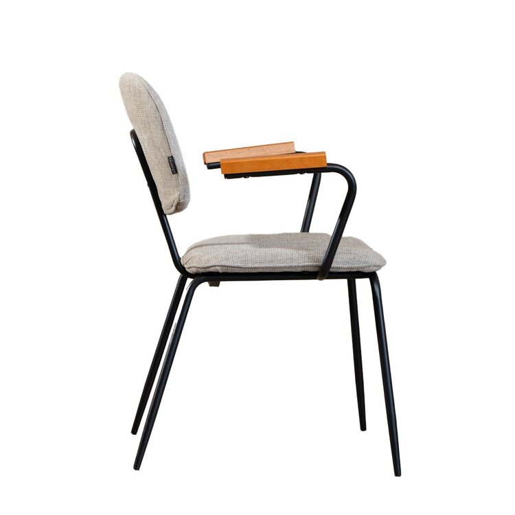 Chaise de salle à manger scandinave Oskar taupe en tissu recyclé