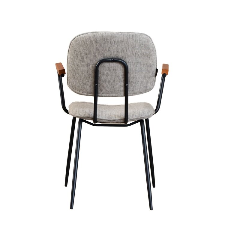 Chaise de salle à manger scandinave Oskar taupe en tissu recyclé