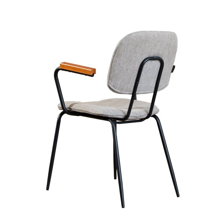 Chaise de salle à manger scandinave Oskar taupe en tissu recyclé