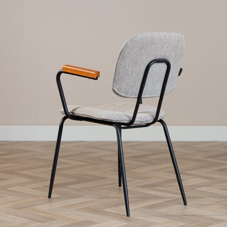 Chaise de salle à manger scandinave Oskar taupe en tissu recyclé