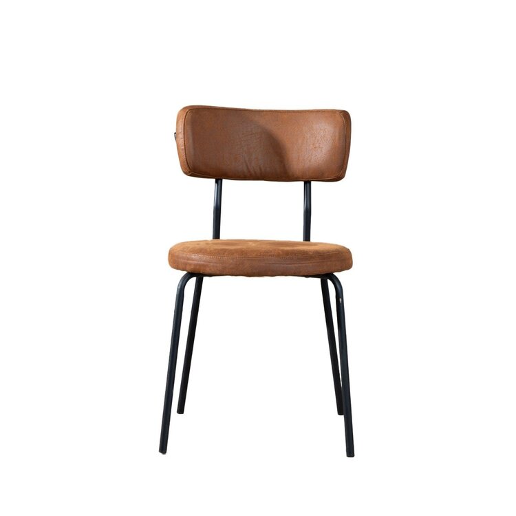 Chaise empilable industrielle Lyon cognac éco-cuir