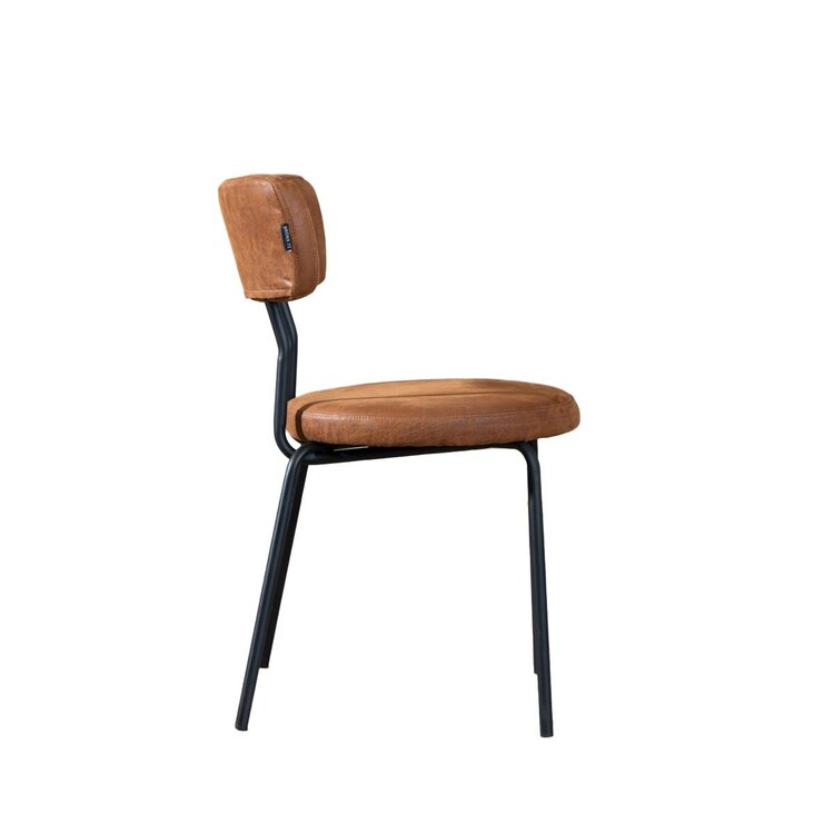 Chaise empilable industrielle Lyon cognac éco-cuir