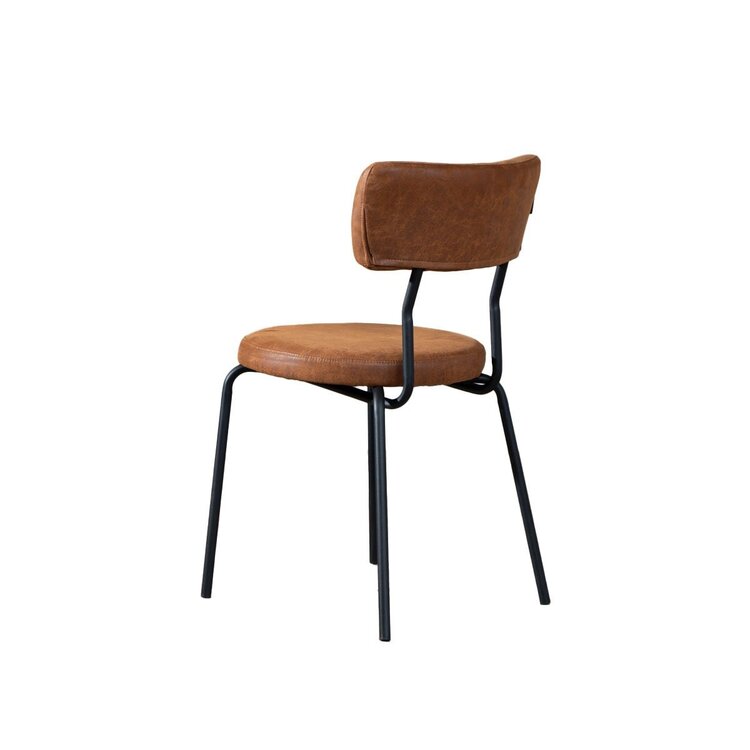 Chaise empilable industrielle Lyon cognac éco-cuir