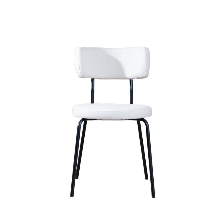 Chaise empilable scandinave Lyon tissu recyclé beige