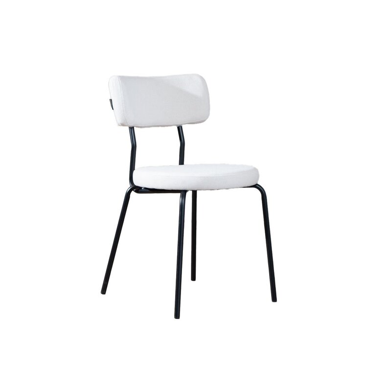 Chaise empilable scandinave Lyon tissu recyclé beige