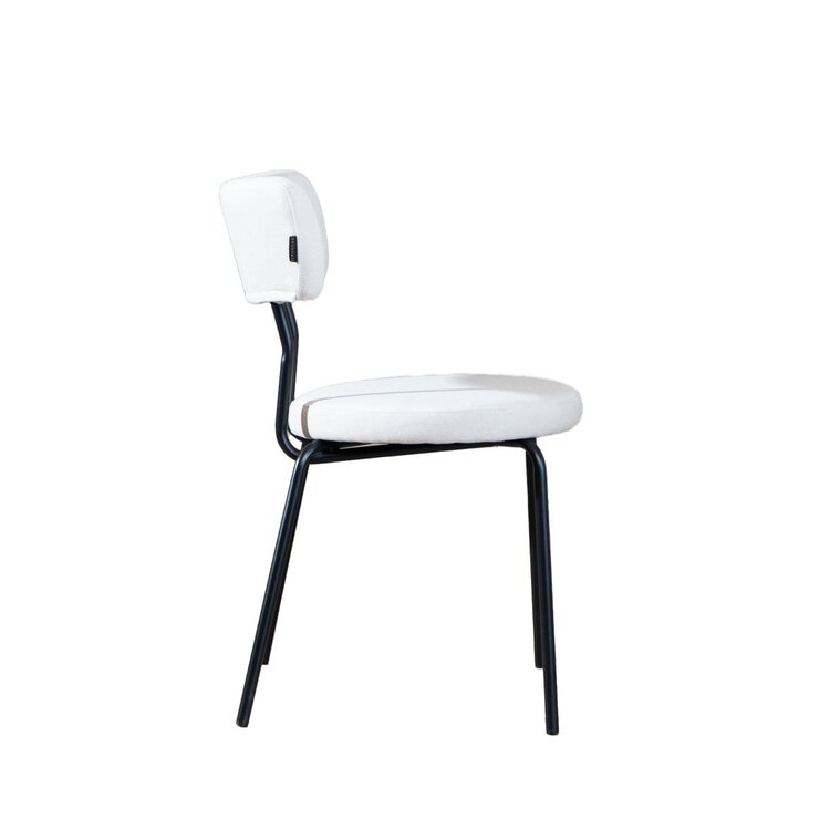 Chaise empilable scandinave Lyon tissu recyclé beige