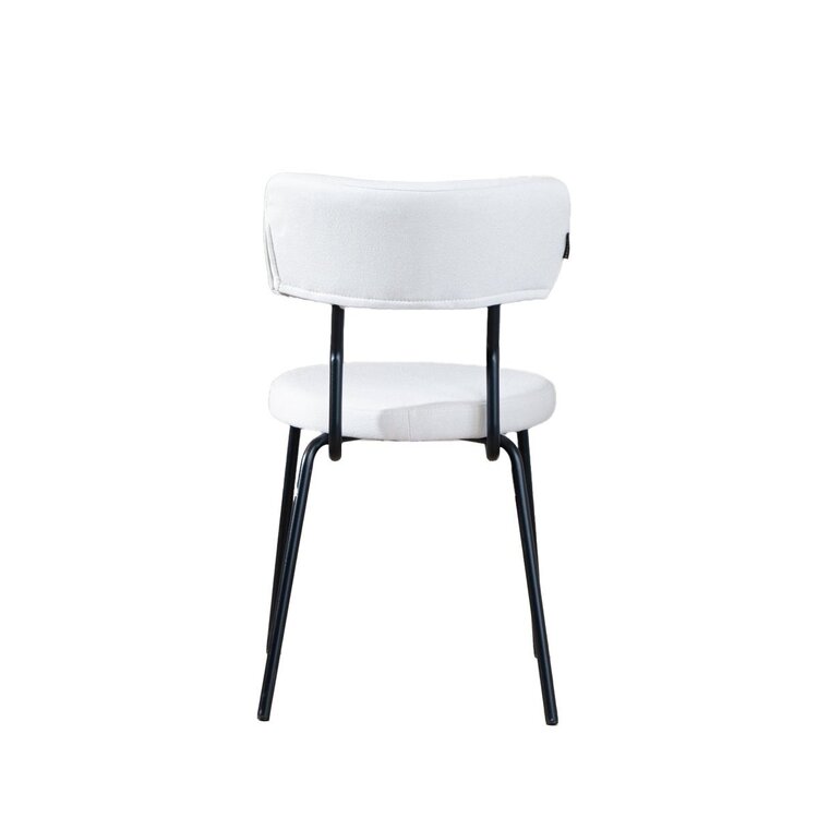 Chaise empilable scandinave Lyon tissu recyclé beige