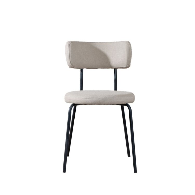 Chaise empilable scandinave Lyon tissu recyclé taupe