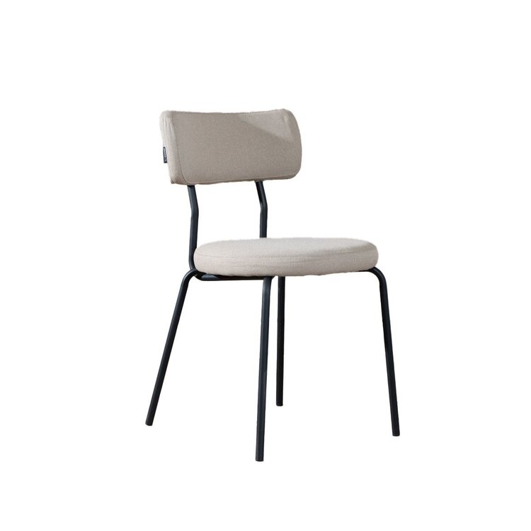 Chaise empilable scandinave Lyon tissu recyclé taupe