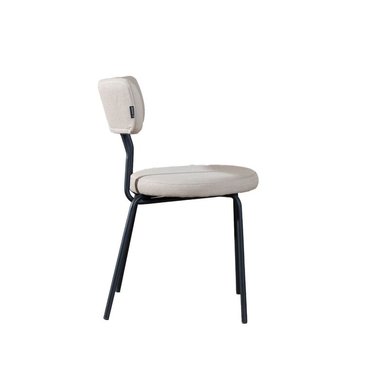 Chaise empilable scandinave Lyon tissu recyclé taupe