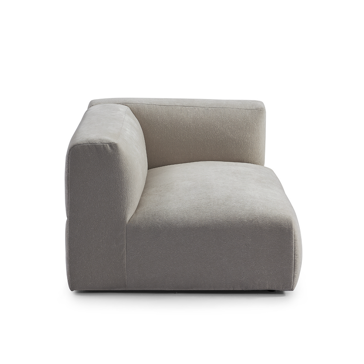 Canapé d'angle scandinave 6 places Karla chenille taupe