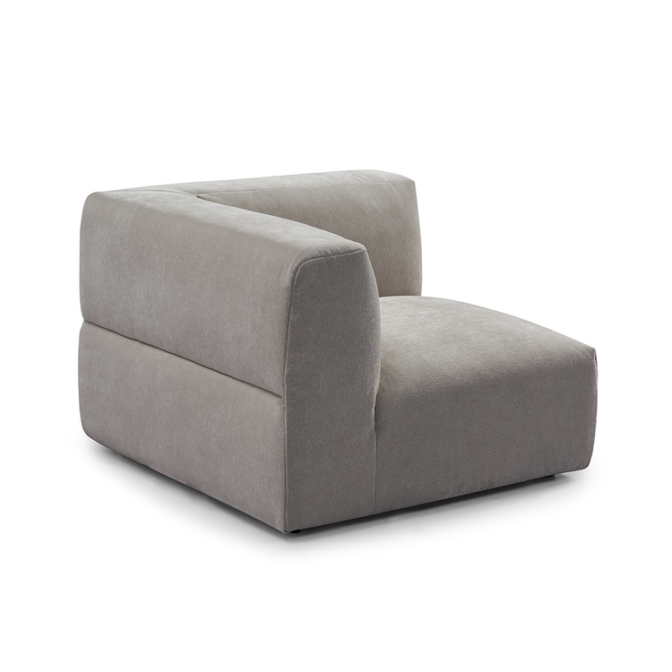 Canapé d'angle scandinave 6 places Karla chenille taupe