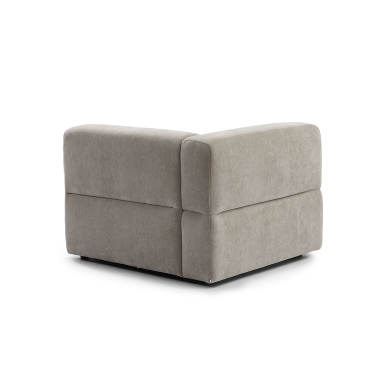 Canapé d'angle gauche scandinave Karla chenille taupe