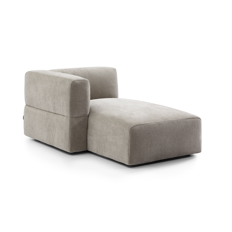 Canapé d'angle gauche scandinave Karla chenille taupe