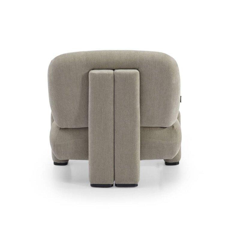 Fauteuil scandinave Louise chenille taupe