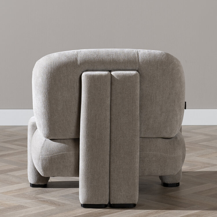 Fauteuil scandinave Louise chenille taupe
