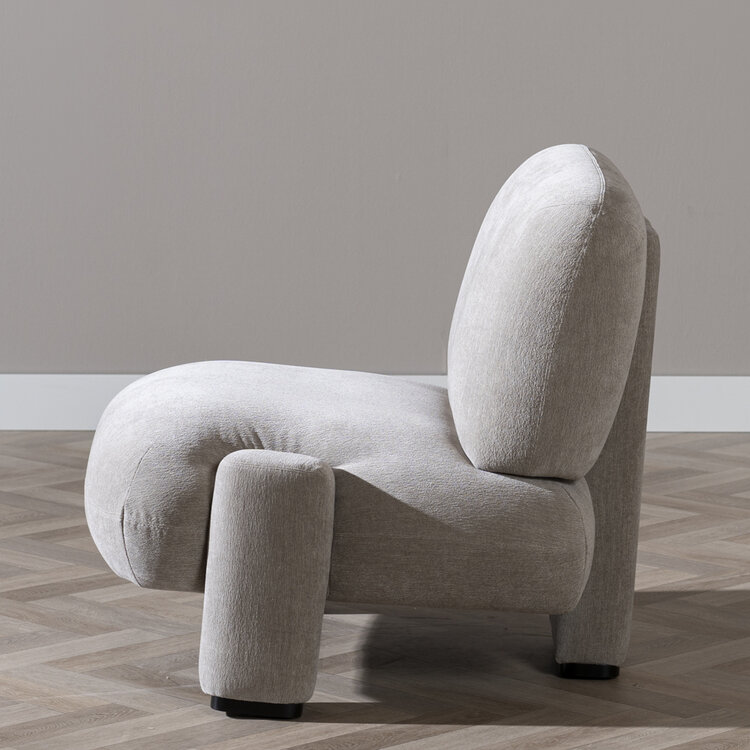 Fauteuil scandinave Louise chenille taupe